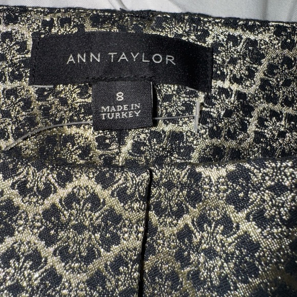 Ann Taylor Black and Gold Jacquard Pants Size 8 - Picture 7 of 11